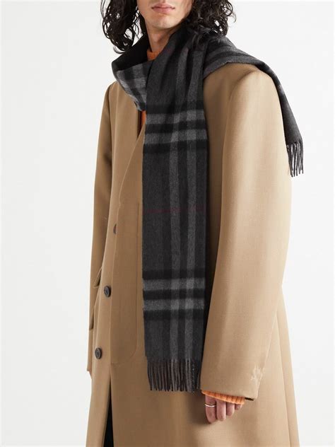 burberry fringed checked cashmere wrap|BURBERRY Fringed checked wool and cashmere.